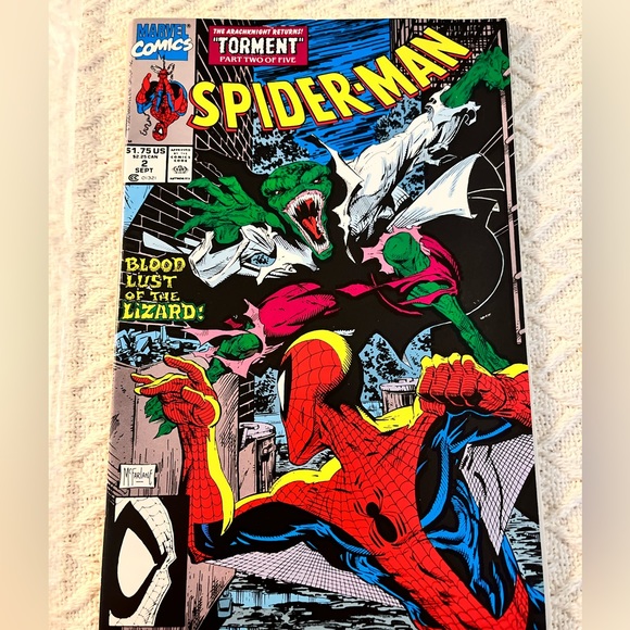 SPIDER-MAN # 2 TORMENT Part 2 - LIZARD app. Todd McFarlane SEPT 1990) - Picture 1 of 4